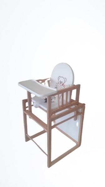 Scaun de masa din lemn de fag multifunctional cu tavita din plastic Wiktoria Heart