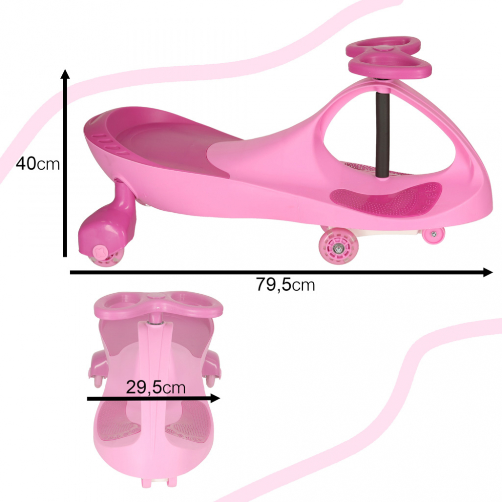 Scooter gravitational cu LED-uri luminoase Pastel Pink - 4