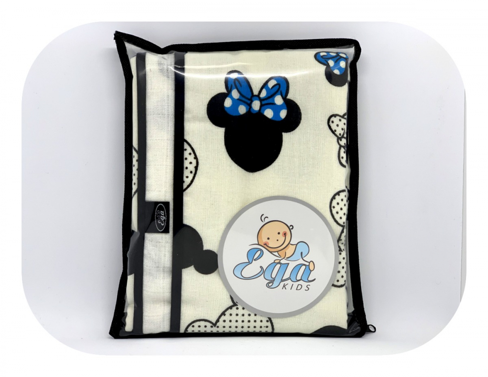 Scutec din muselina 80x80 cm Minnie Mouse Blue - 1 | YEO