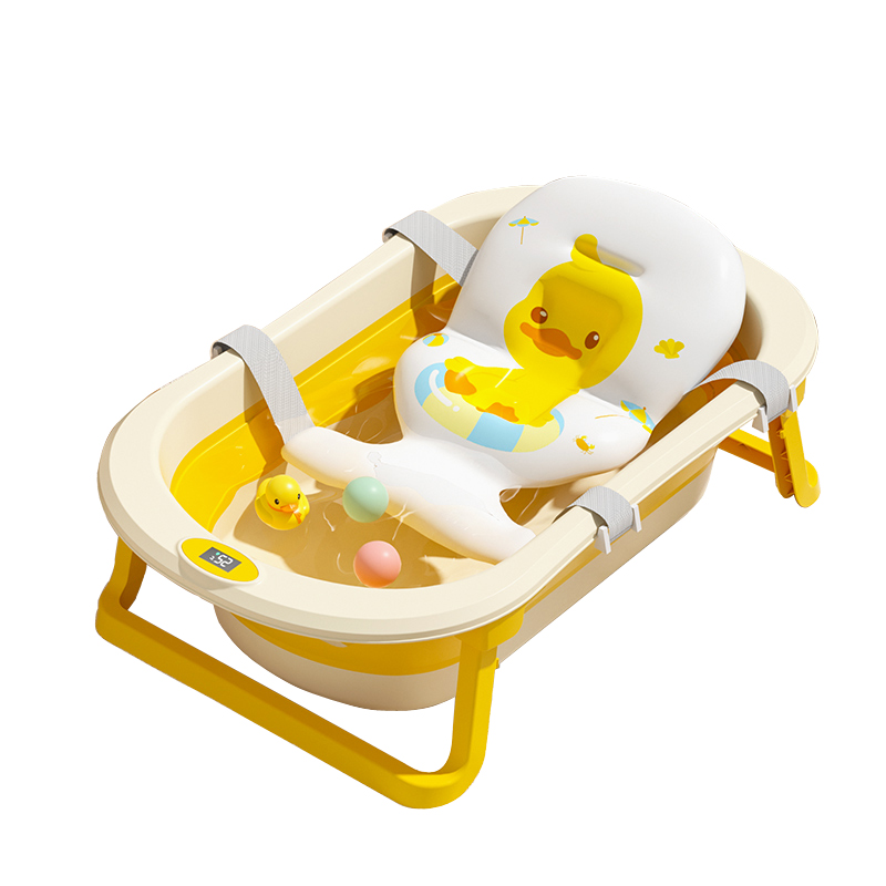 Set cadita Little Mom cu hamac si termometru pentru copii Yellow