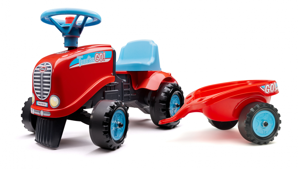 Tractor GO cu remorca pentru copii rosu FK 200B