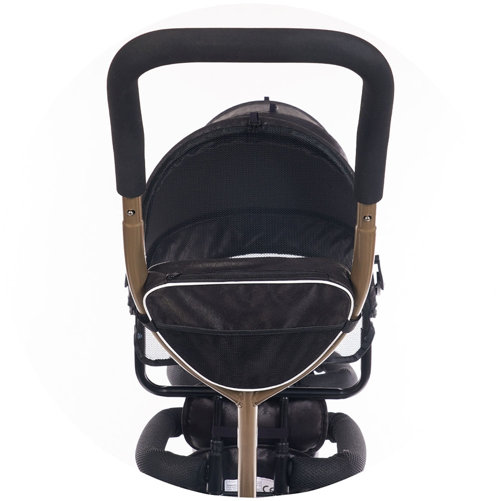 Poze Tricicleta gemeni Chipolino 2Play obsidian gold cu maner cu control al directiei, sezut reversibil, suport pentru picioare, scaun confortabil cu husa moale, copertina XXL, si roti din cauciuc nichiduta.ro 