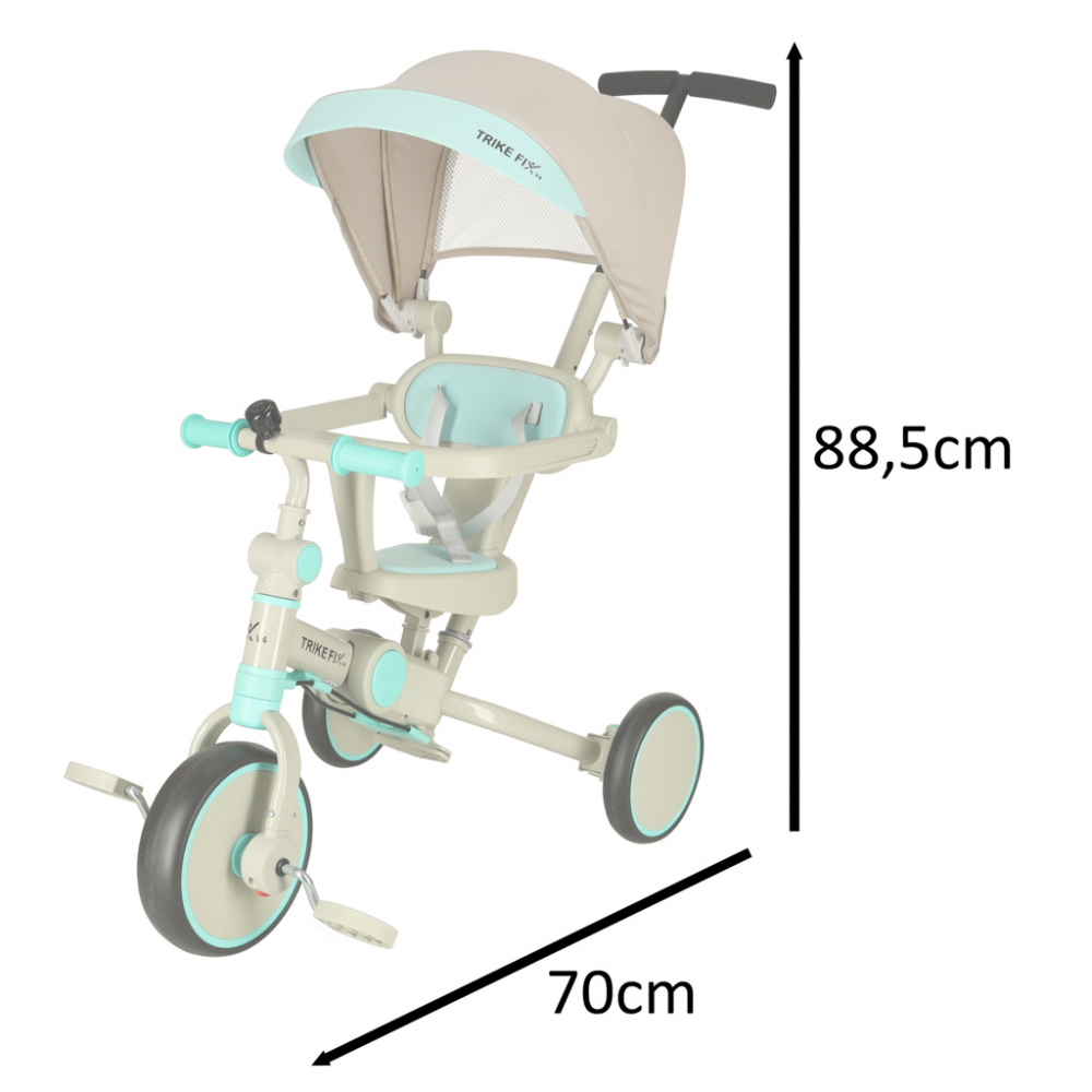 Tricicleta ultrapliabila cu copertina Trike Fix V4 Gri Albastru - 3 | YEO