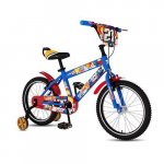 Bicicleta pentru copii 16 inch Magik Bikes 2 frane de mana roti ajutatoare si aparatoare lant Albastra