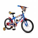 Bicicleta pentru copii 14 inch Magik Bikes 2 frane de mana roti ajutatoare Albastra