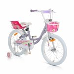 Bicicleta pentru fetite cu roti ajutatoare Byox Fashion Girl Lilac 20 inch