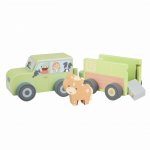 Camion din lemn Orange Tree Toys pentru transport animale de ferma