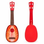 Chitara ukulele Ecotoys pentru copii cu 4 corzi Capsuna