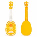 Chitara ukulele Ecotoys pentru copii cu 4 corzi Portocala