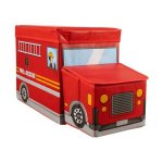 Cutie depozitare cu capac Kruzzel Masina pompieri 53x26x31.5 cm