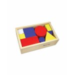 Joc educativ Andreu Toys pentru copii Invatam forme geometrice si culori primare din lemn 48 piese