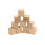 Joc educativ senzorial Andreu Toys pentru copii 10 cuburi din lemn natur cu 5 sunete