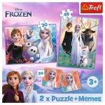 Puzzle Trefl 2 in 1 memo Disney Frozen Printesele si taramul lor