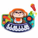 Pian interactiv cu functii muzicale si microfon DJ Monkey