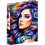 Puzzle Enjoy Rainbow Flower Portrait 1000 piese