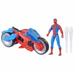 Set figurina si vehicul Web Blast Cycle Spiderman