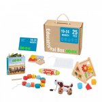 Set 25 piese Cutia educationala Tooky Toy cu jucarii senzoriale Montessori