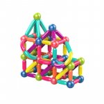 Set blocuri magnetice format din 64 de piese Multicolore