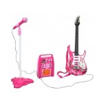 Set chitara Kruzzel amplificator si microfon 72x24 cm roz