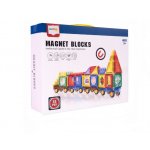 Set de constructie magnetic 3D cu 72 piese Multicolor Train