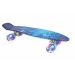 Skateboard cu LED-uri pentru copii 56x15cm Glowing Galaxy