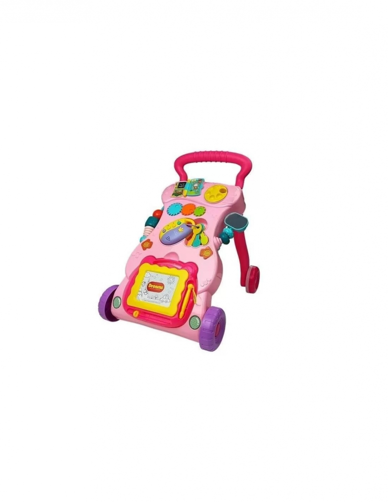 Antepremergator multifunctional LeanToys pentru bebe cu centru de activitati roz 5995 - 1 | YEO