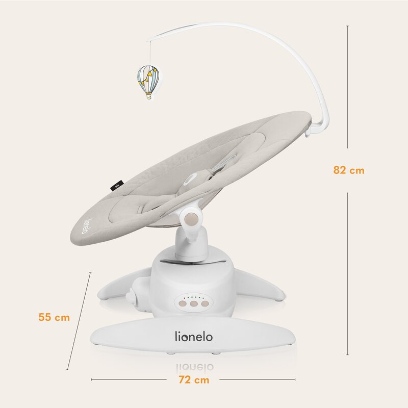 Balansoar Lionelo Iris 2 in 1 rotire 360 grade electric bej - 6