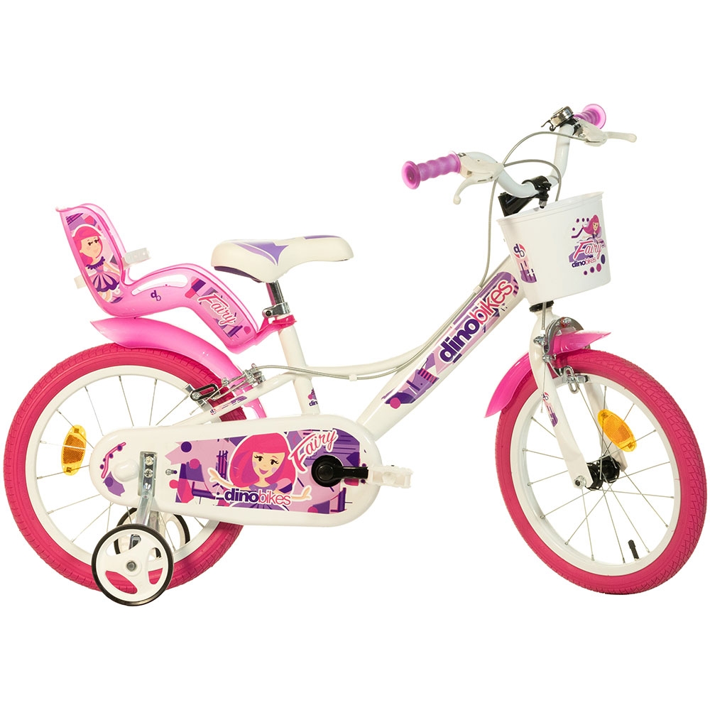 Bicicleta copii Dino Bikes 16 inch Fairy alb si roz - 1
