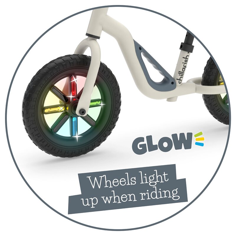 Bicicleta de echilibru Chillafish Charlie Glow cu roti din spuma Eva 10 inch Beige - 3