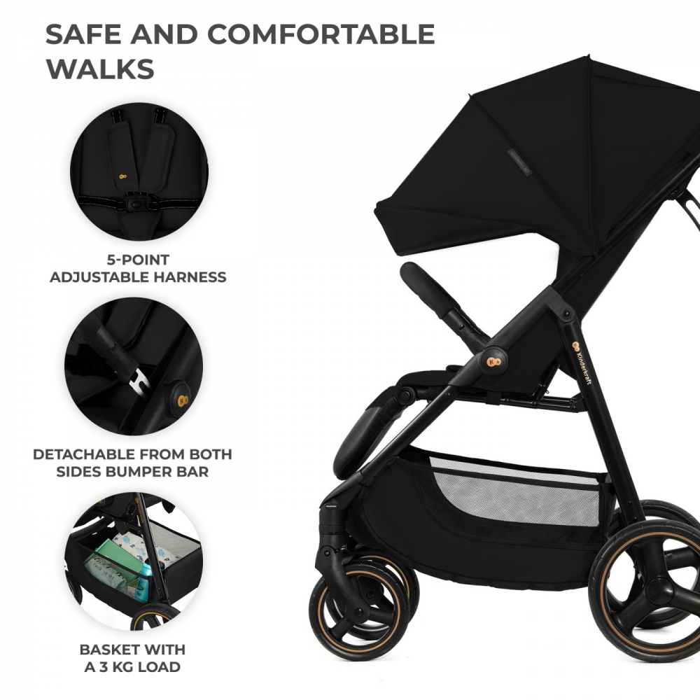 Carucior sport Kinderkraft Trig 3 onyx black - 2