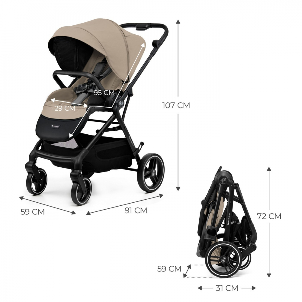 Carucior sport Kinderkraft Yoxi beige - 4 | YEO