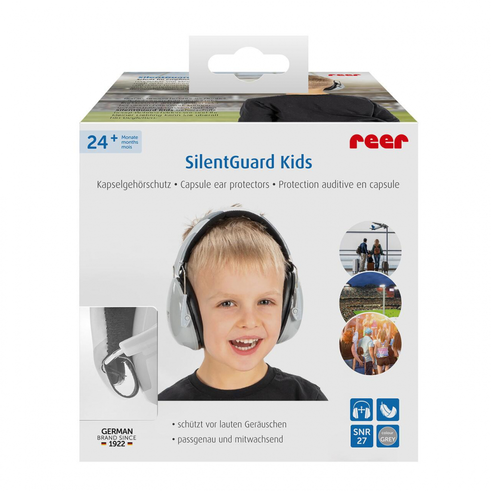 Casti antifonice pentru copii Reer SNR 27 SilentGuard Kids gri - 1 | YEO