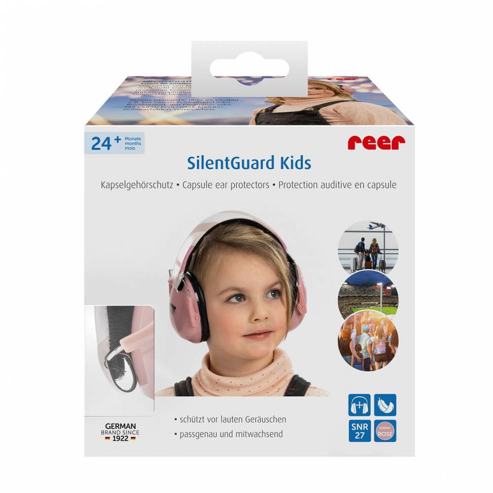 Casti antifonice pentru copii Reer SNR 27 SilentGuard Kids roz - 1 | YEO