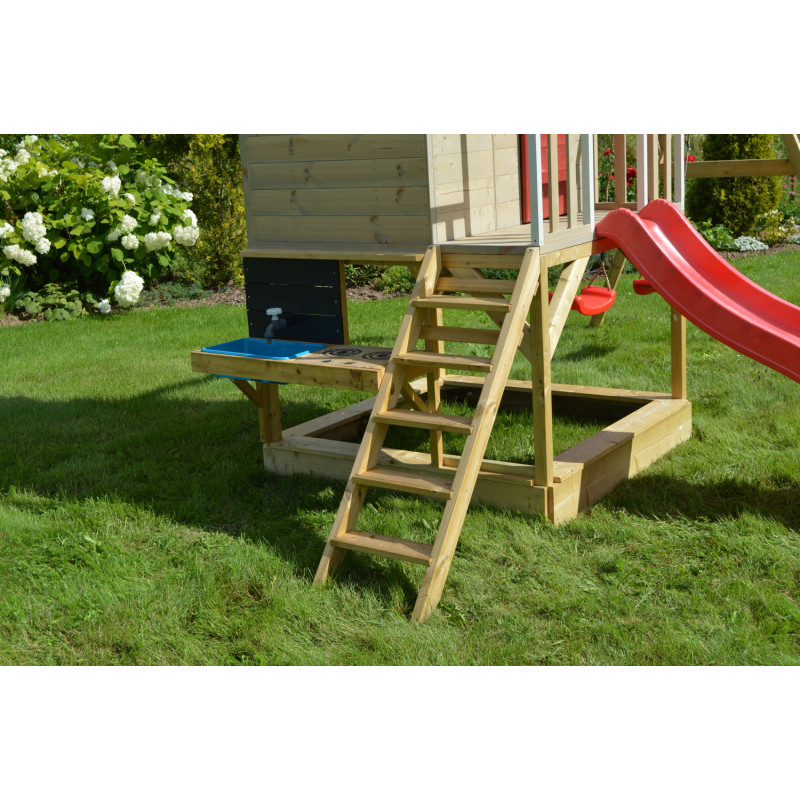 Casuta Summer Adventure House cu loc pentru nisip, tobogan, leagan dublu si bucatarie Wendi Toys - 1 | YEO