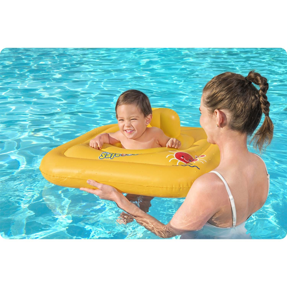 Colac gonflabil pentru bebelusi 76x76 cm Bestway Swim Safe Galben