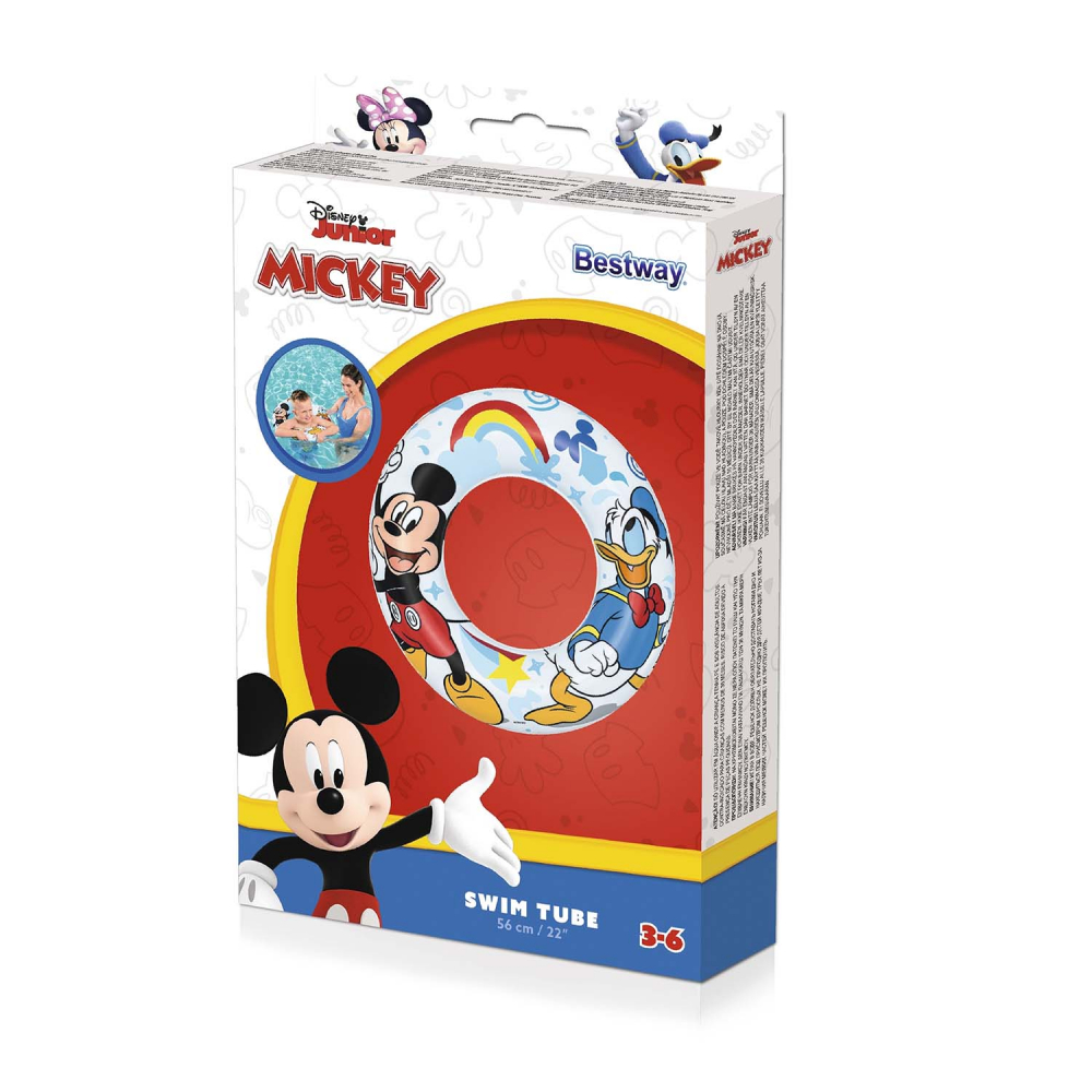 Colac gonflabil pentru inot 56 cm Bestway Mickey and Donald