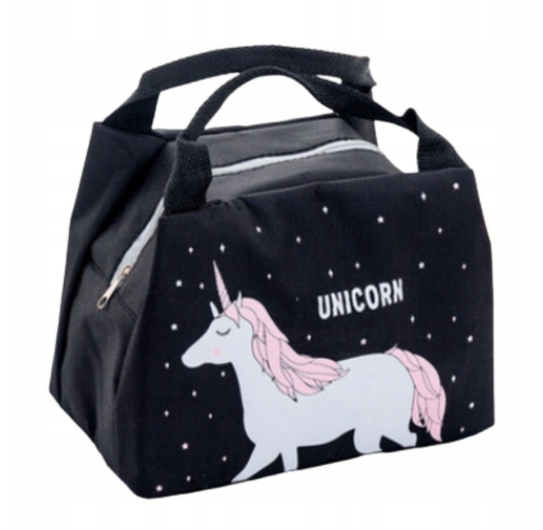 Geanta termoizolanta pentru transport alimente model Black with Unicorn 21 cm - 2 | YEO