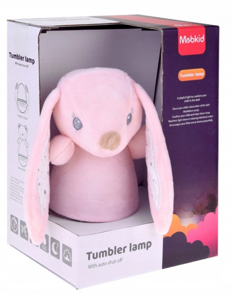 Lampa de veghe in 7 culori LED muzicala Pink Rabbit 18 cm - 1