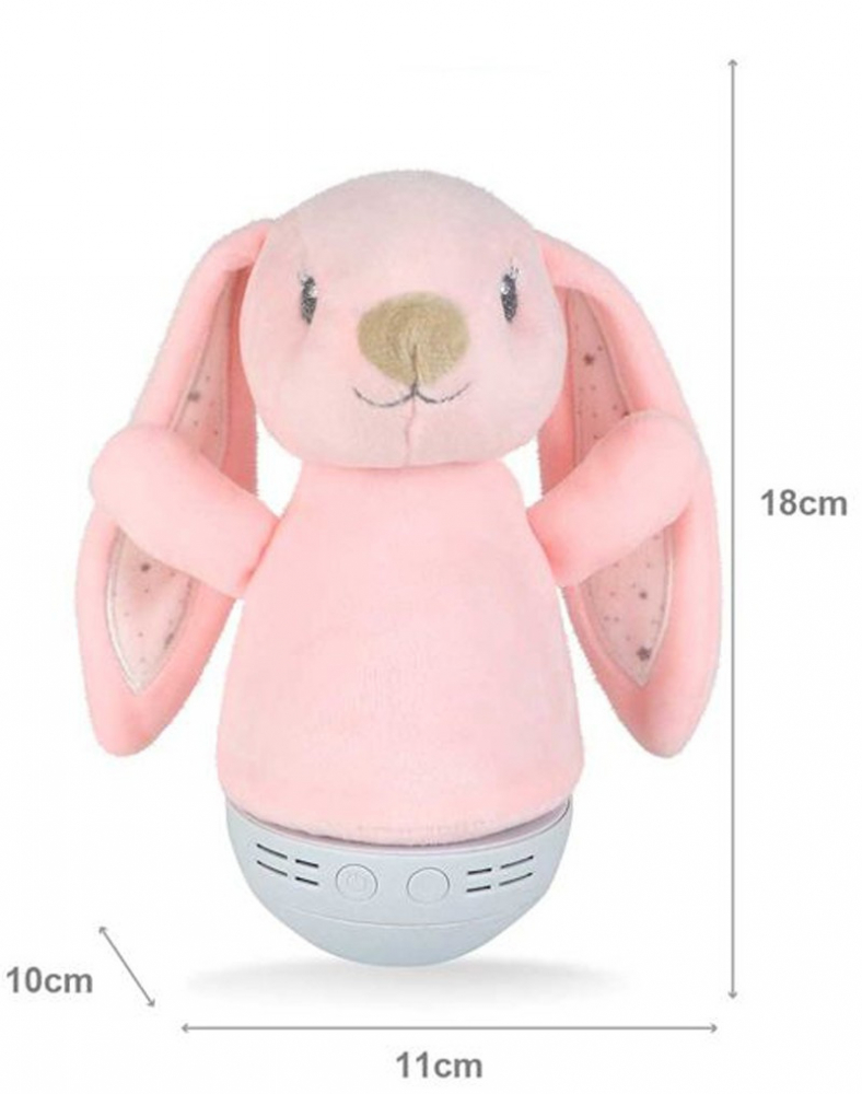 Lampa de veghe in 7 culori LED muzicala Pink Rabbit 18 cm - 2