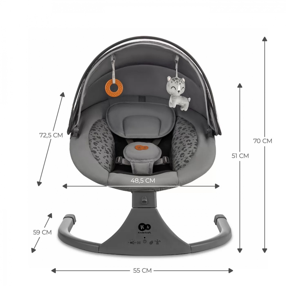 Leagan electric Kinderkraft Lumi 2 dark grey - 7