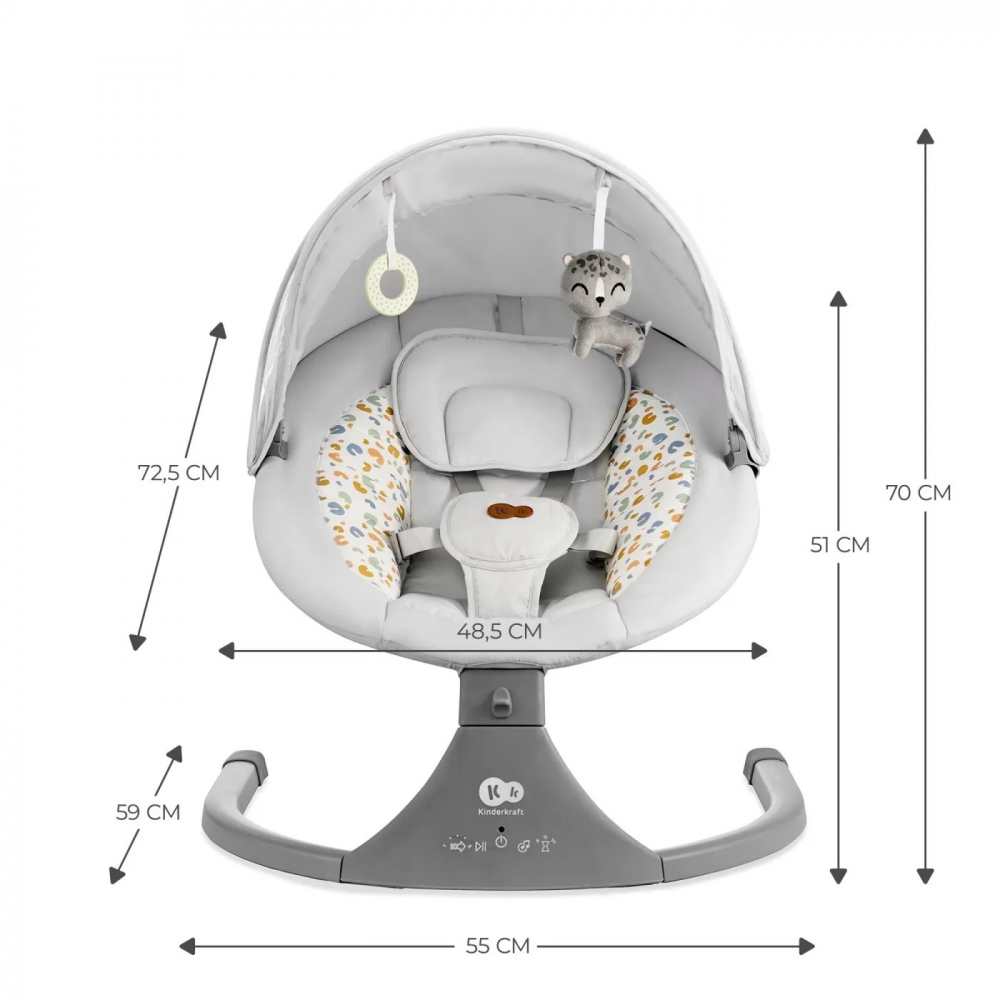 Leagan electric Kinderkraft Lumi 2 light grey - 7