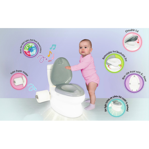 Olita educationala Pilsan cu sunete si lumini Potty White - 3 | YEO