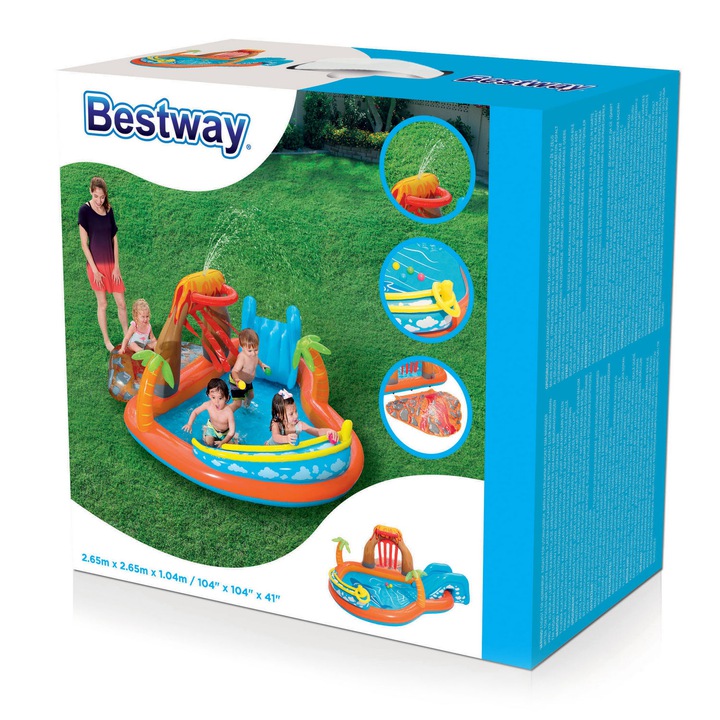 Piscina gonflabila cu tobogan stropitori si cos Bestway - 1 | YEO