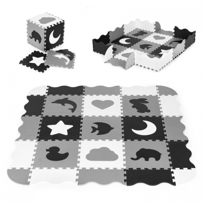 Salteluta de joaca Ecotoys tip puzzle cu pereti 25 elemente ECOEVA015