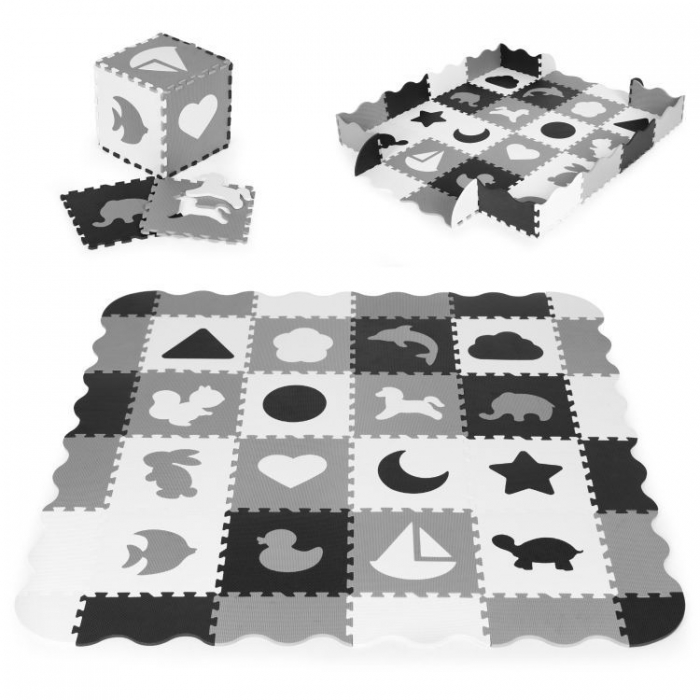 Salteluta de joaca Ecotoys tip puzzle cu pereti 36 elemente ECOEVA012 - 1
