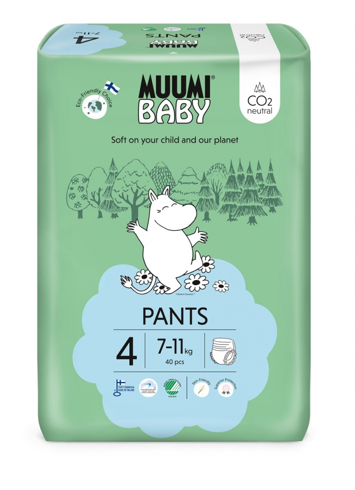 Scutece finlandeze eco tip chilotel Muumi Baby 4, 7-11 kg 40 bucati