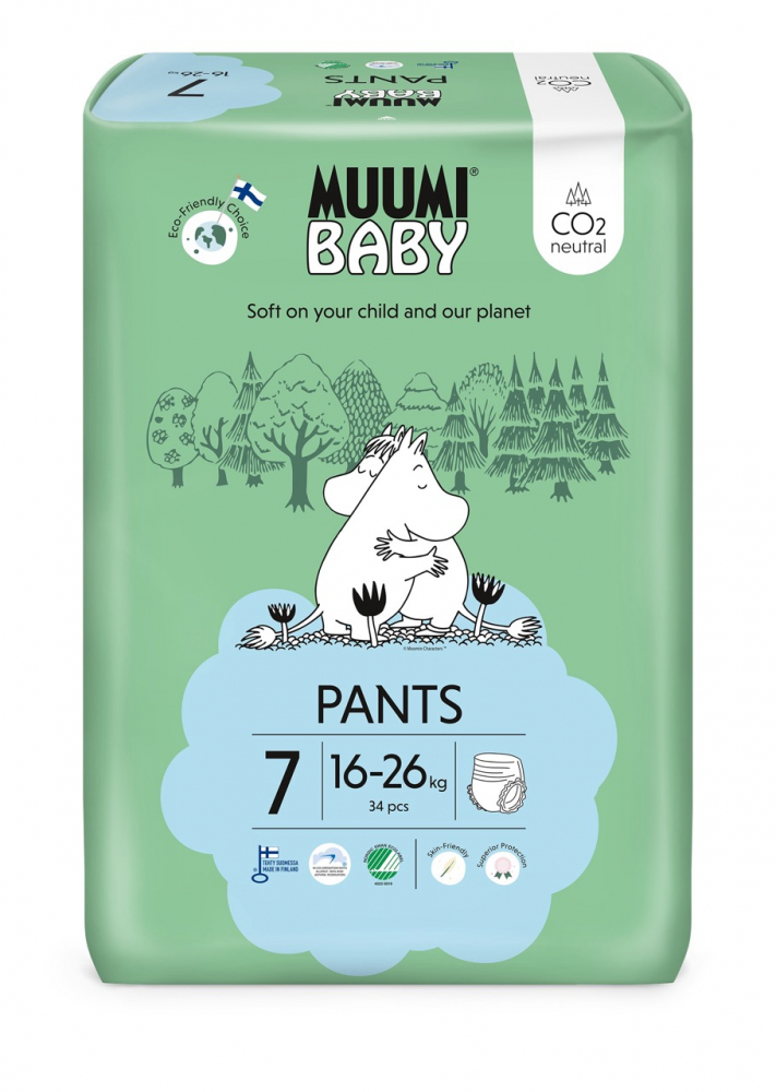 Scutece finlandeze eco tip chilotel Muumi Baby 7, 16 - 26 kg 34 bucati