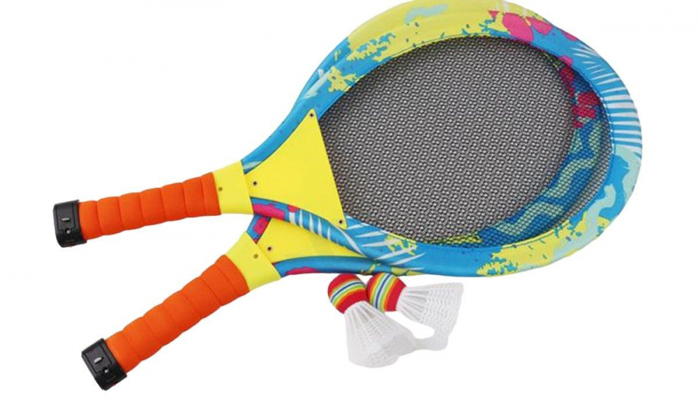 Set rachete badminton cu lumini LED si minge cu fluturas Colorful - 3