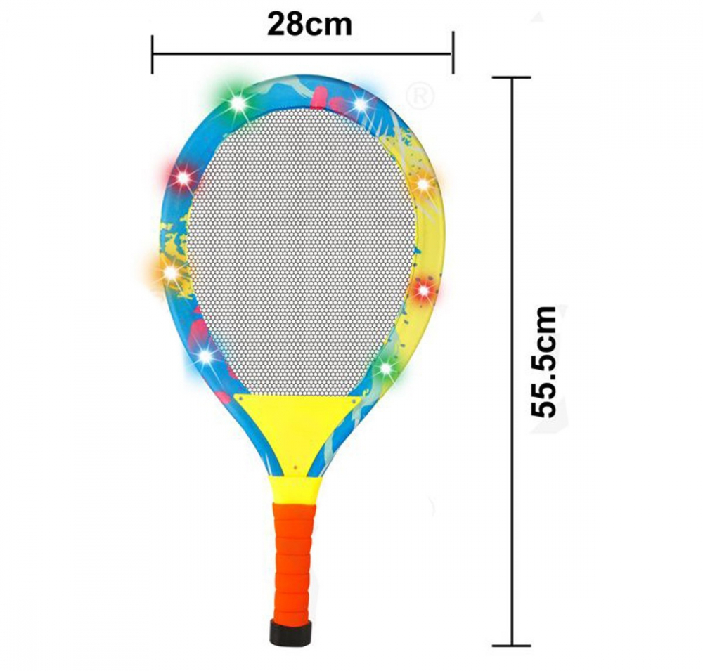 Set rachete badminton cu lumini LED si minge cu fluturas Colorful - 4