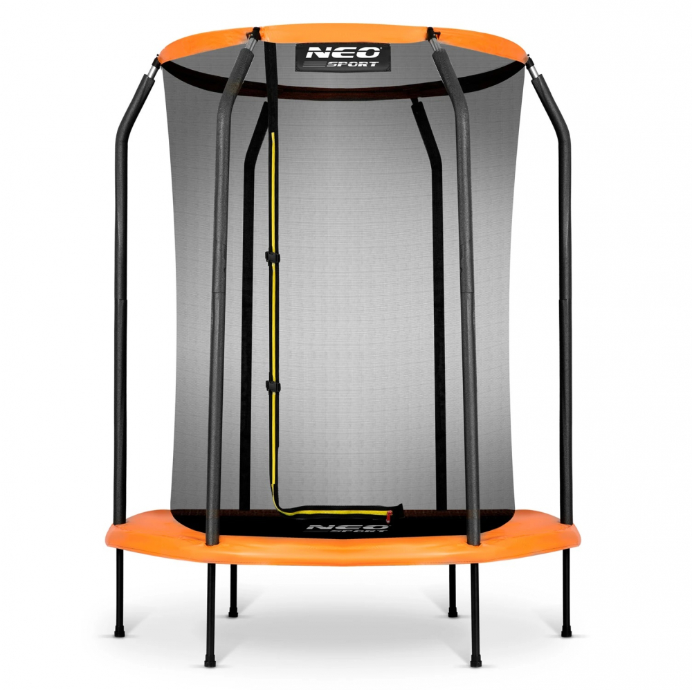 Trambulina de gradina pentru copii Neo-Sport Orange 152cm 5ft, Plasa interioara, Stalpi metalici cu protectie din burete, Intrare cu fermoar si catarama, Covoras impermeabil flexibil - 2 | YEO